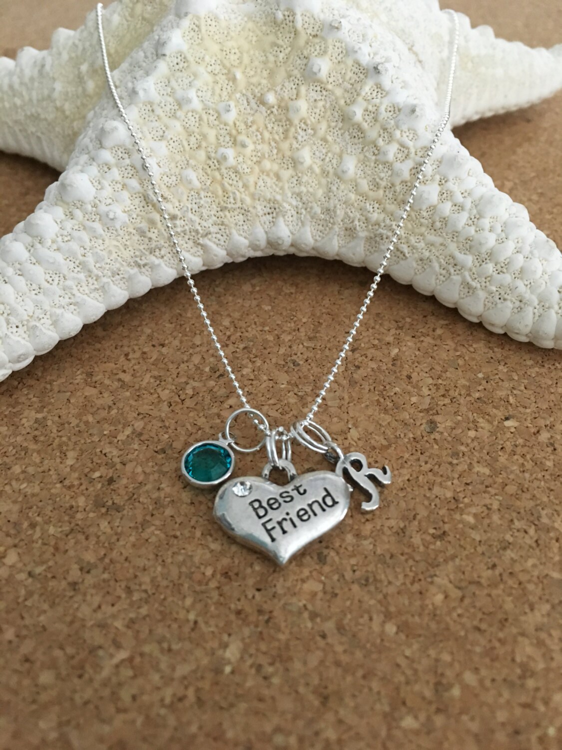 BEST FRIEND NECKLACE Sterling Silver Chain Antique Silver