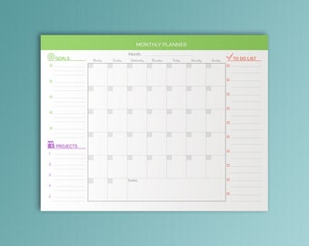 Monthly Planner Letter Size Printable Monthly Organizer Monthly To Do List Life Planner Monthly Agenda Minimalist Planner. Instant Download