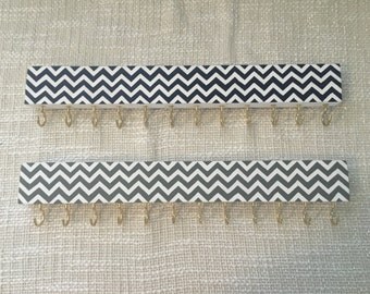 Customizable 12" Wall Mounted Necklace/Jewelry Organizer with 15 hooks