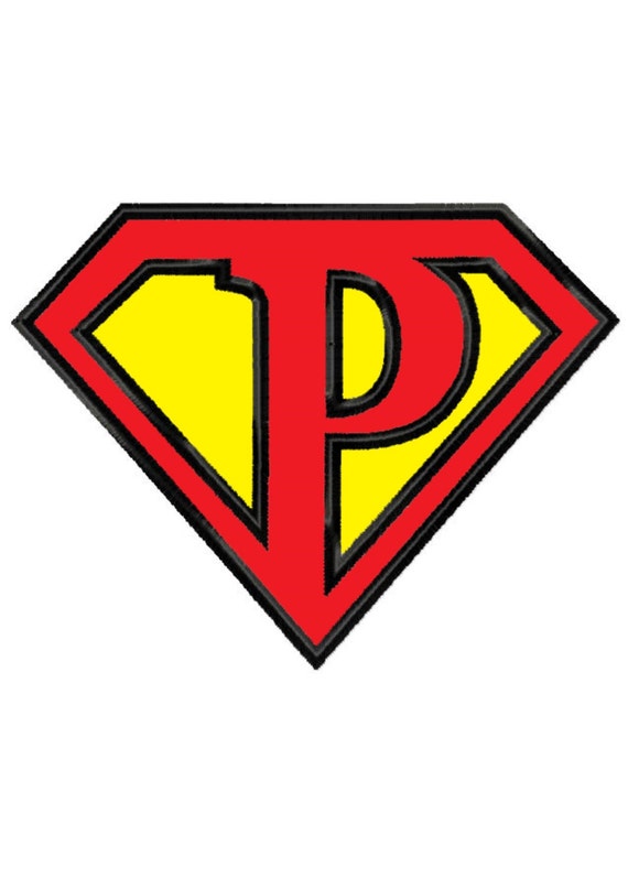 superman letter papplique machine embroidery design no 539