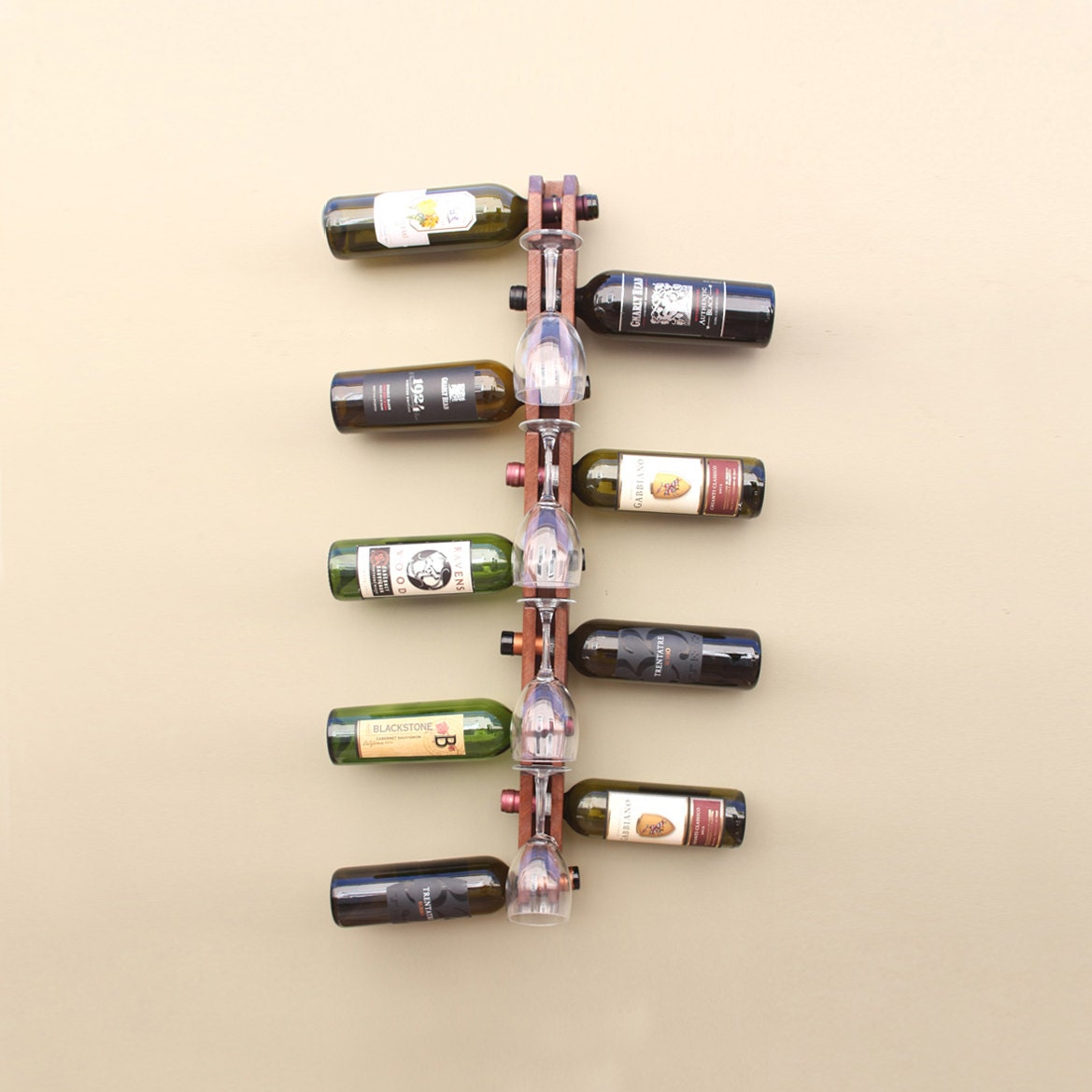 Wall Mounted Wine Rack Vertical Wine Rack Holds 9 bottles