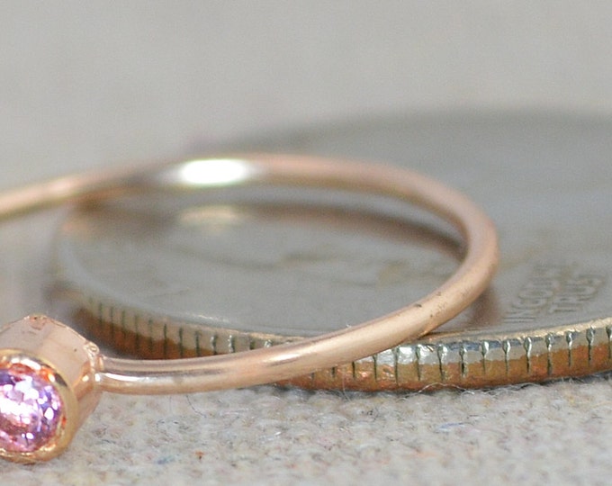 Pink Tourmaline Infinity Ring, Rose Gold Filled Ring, Stackable Rings, Mothers Ring, October Birthstone, Rose Gold Ring, Rose Gold Knot Ring
