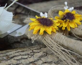 Wedding Cake Cutting Set Sunflower Set Cake Serving Set Cake Knife Set Rustic Rustic Cake Server Set