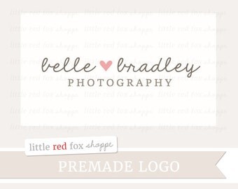 Photography Logo, Heart Logo, Premade Logo, Custom Logo Calligraphy Font Script Logo Digital Small Business Branding Logo Design (#013)
