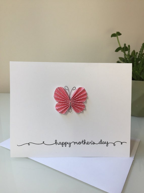 Mother's Day Card Butterfly Mother's Day Card Happy