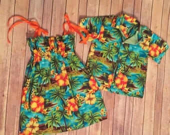 Boys Hawaiian Shirt, Luau Shirt, Child Hawaiian Button Down, Tropical Shirt, Kids Camp Shirt