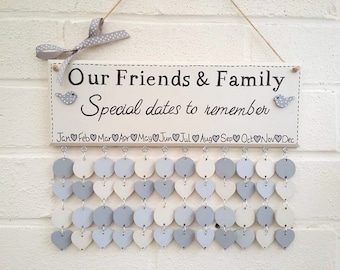 Family Birthday board Family Birthday calendar special dates handmade hand painted wood gift birthday Christmas gifts idea