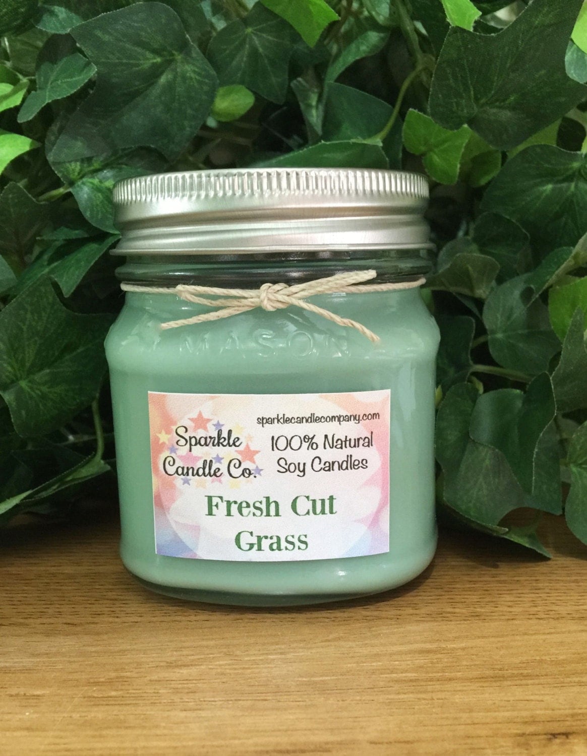FRESH CUT GRASS Soy Candle Scented Soy Candle 8 oz. Mason