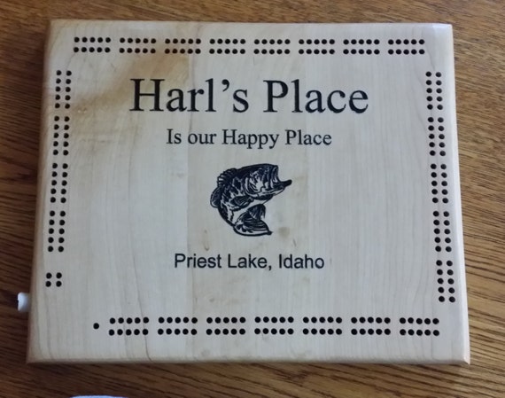Custom made cribbage board choice of graphics and text