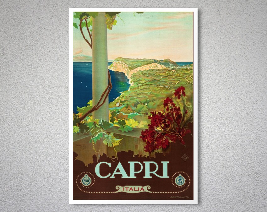 Capri Italia Vintage Travel Poster Poster Print Sticker Or