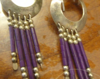 Handmade Sterling Silver Dangling Earrings