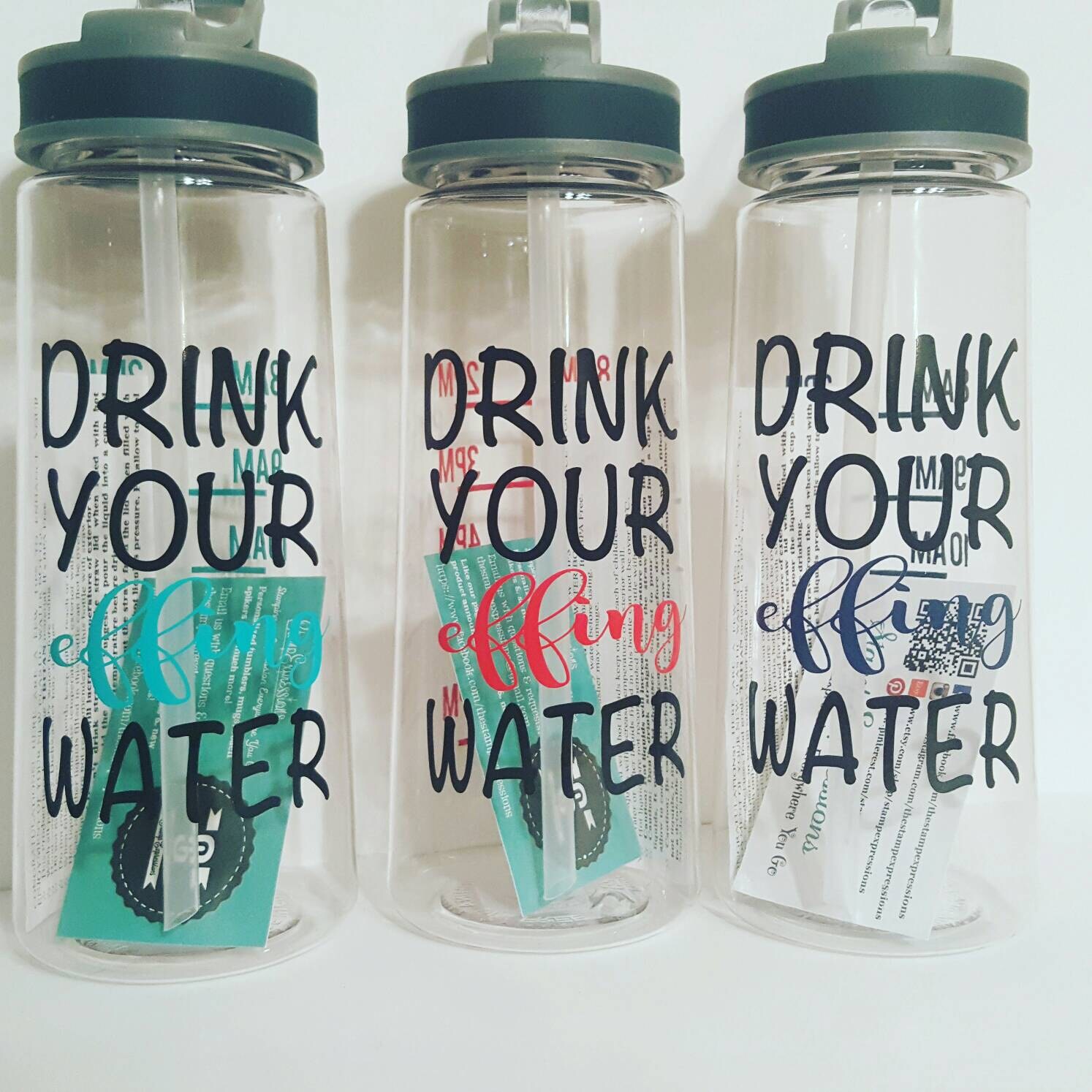 Funny Water Bottle/22oz/I workout/Drink water/Drink your effin