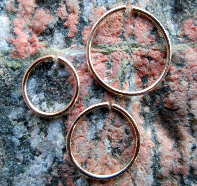 Small Thin Gold Hoop Small Gold Cartilage Hoop 22 by VooVooDesign