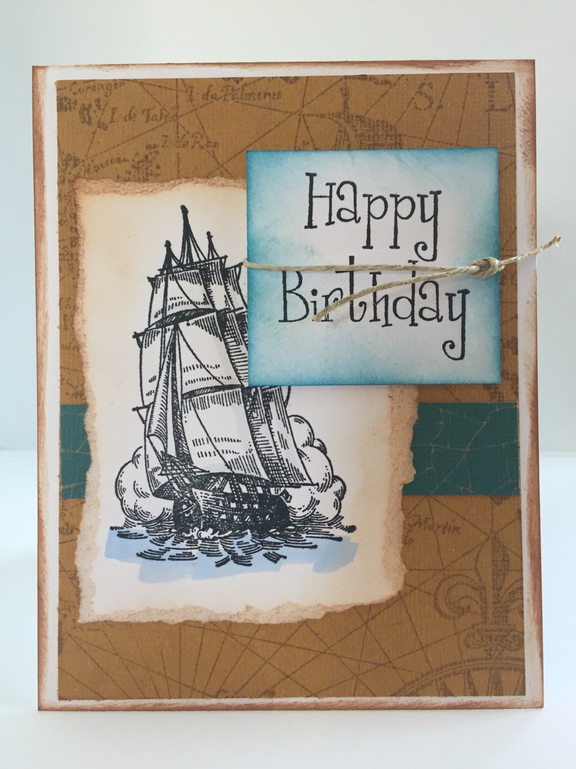 Ship birthday card sailing birthday card by EveryOneSpecial