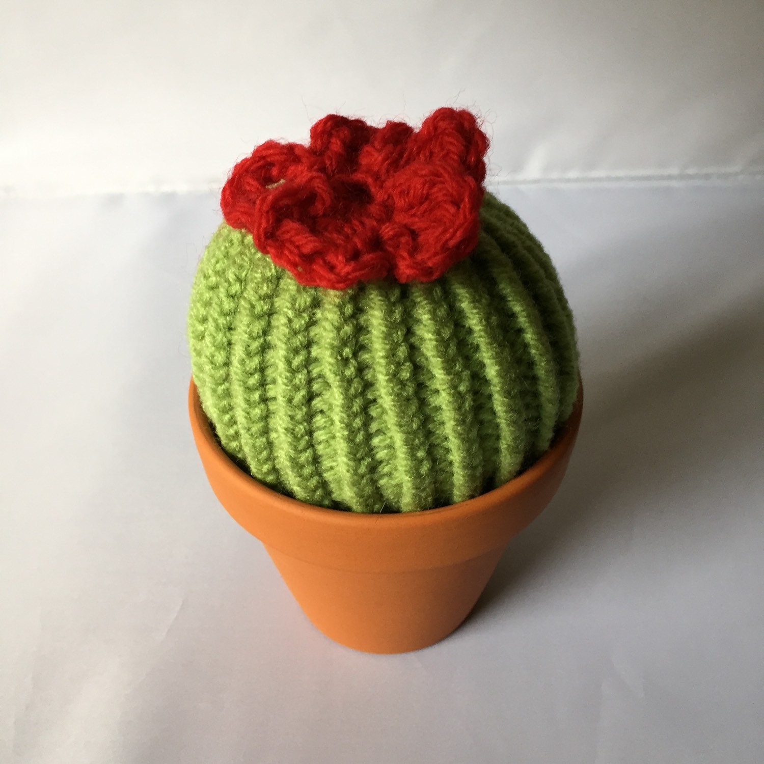 HandKnit Cactus with Flower