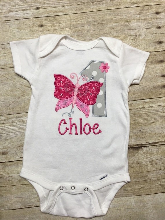 Girl First Birthday Onesie 1st Birthday by HushabyeStrBoutique