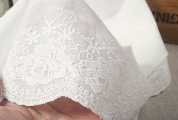 Rotolo Di Pizzo In Cotone Bianco - 2 Metri, Larghezza 26 Cm, Bordo Smerlato - Foto 12