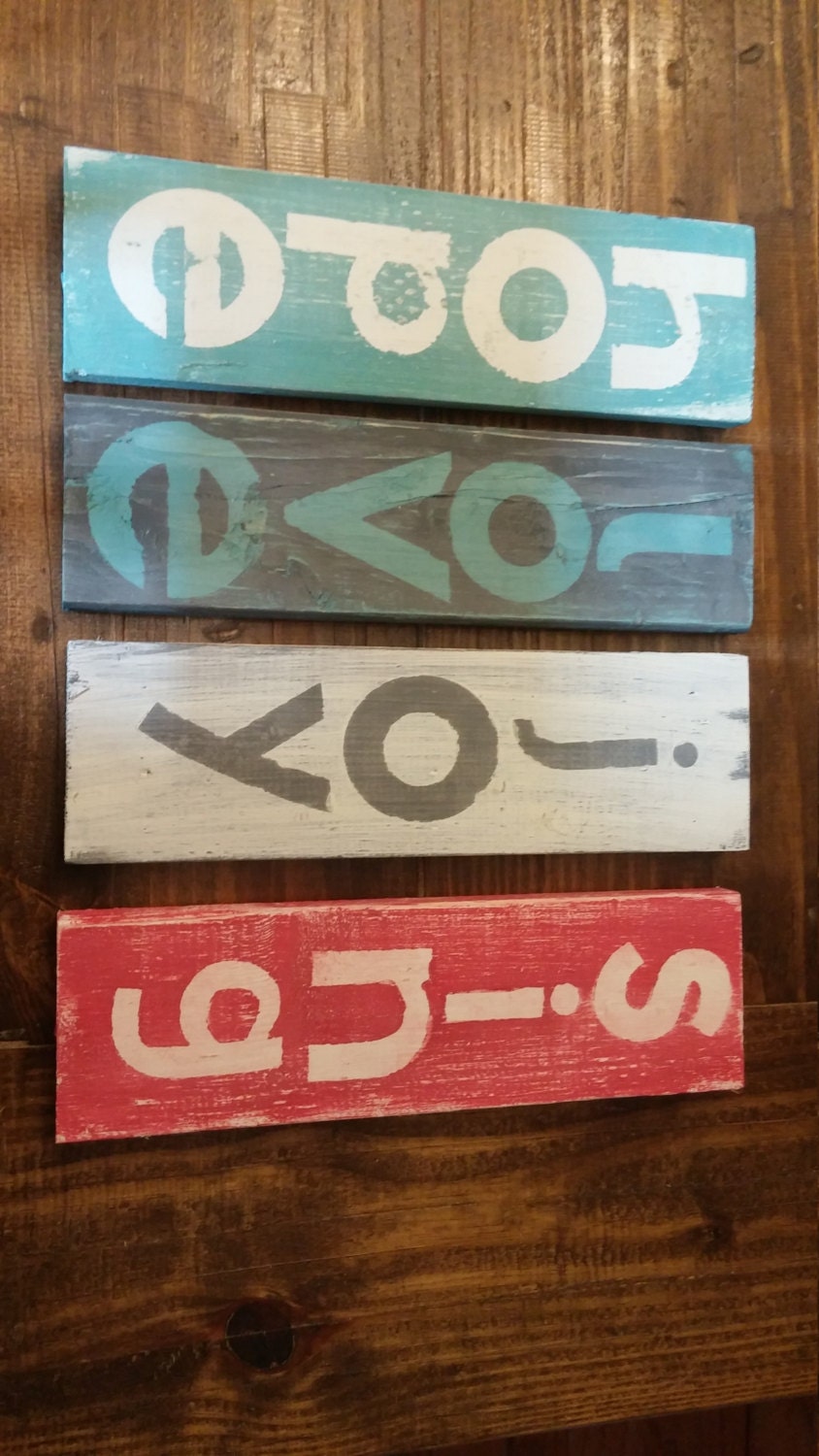 Set of 4 wall hanging signs lot 3 by loveLEEcrafter on Etsy
