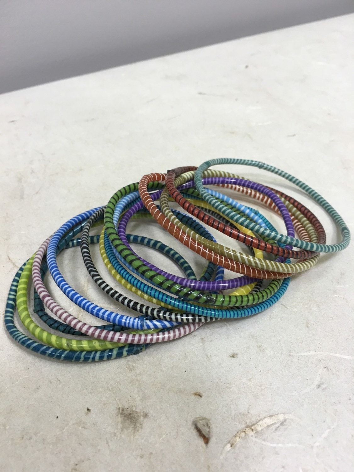 Bracelets African Telephone Plastic Wire Handmade Recycled