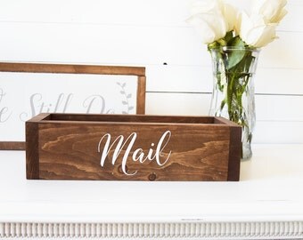 Office Mail Organizer- Mail Holder- Rustic Housewarming Gift- Farmhouse Style- Rustic Bridal Shower Gifts - Gift for Mom - Anniversary Gift