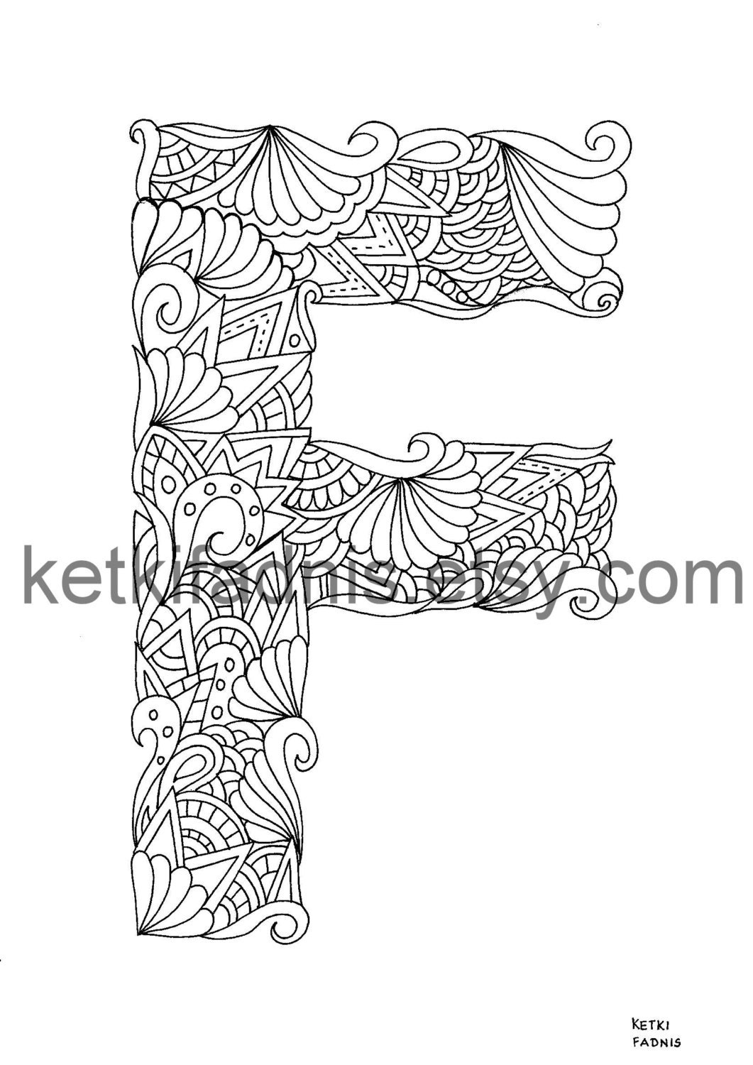 Download Letter F Coloring page - Instant PDF Download - Alphabet ...