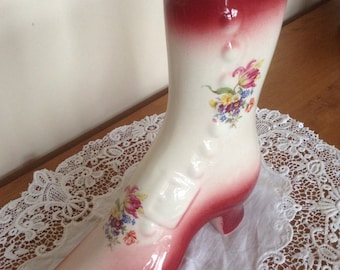 Vintage staffordshire pottery boot