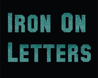 Glitter & Matte Iron On Letters, Collegiate, Athletic, Letters, Numbers, and Characters, Iron On DIY, *Price is per LETTER*
