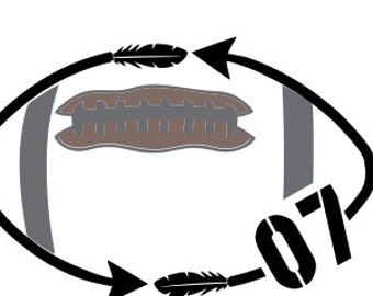 Arrow Football Monogram SVG DXF Cutting File