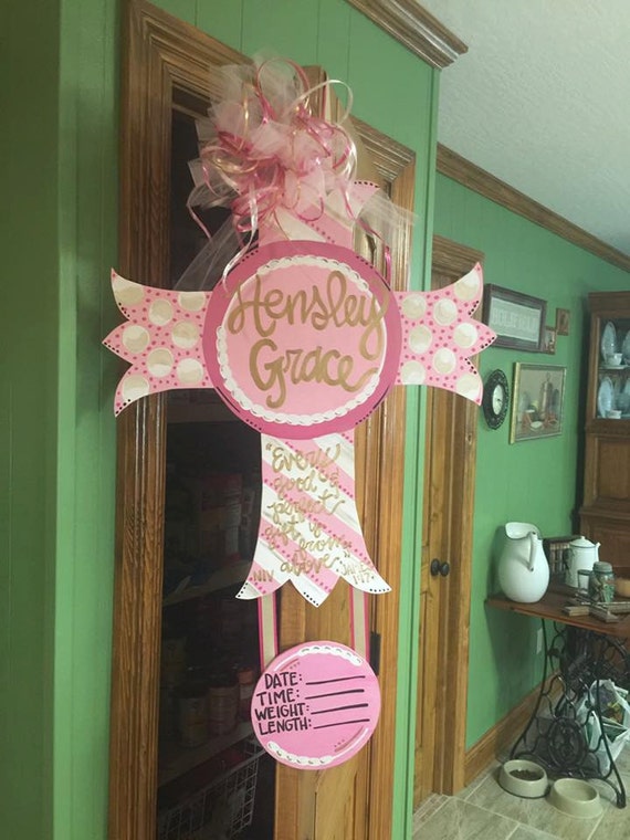 Custom Birth Announcement Door Hanger