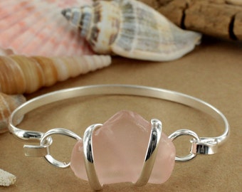 Pink Sea Glass Bracelet