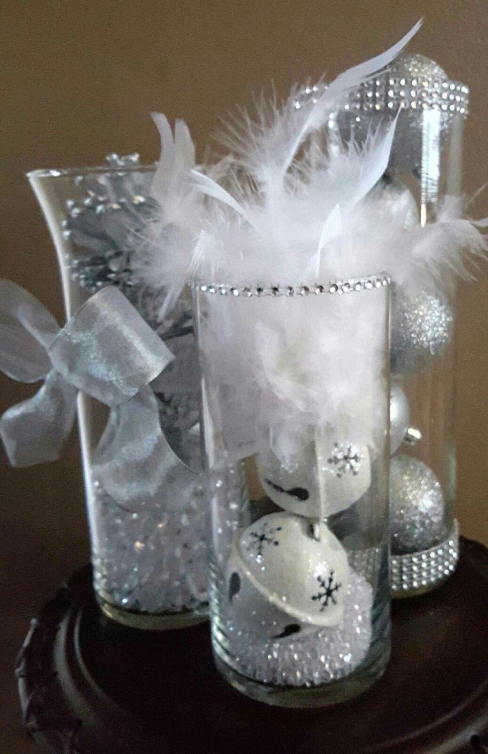 Winter Wonderland Wedding Reception Centerpiece Decor Silver