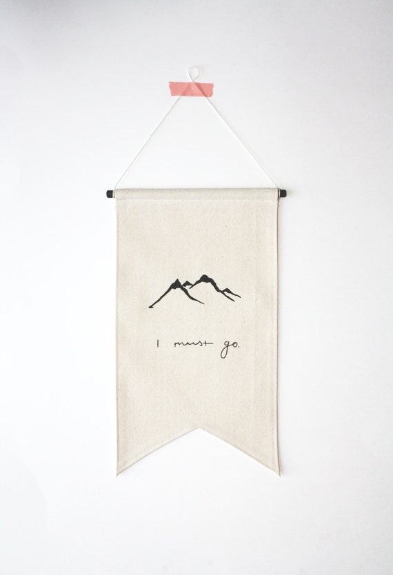 Small Canvas Banner Mountains Wall Flag Canvas by SmallBranches