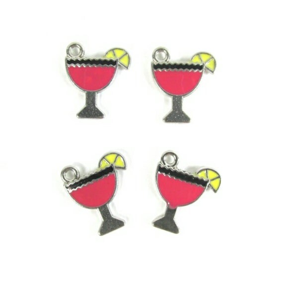 Pink Martini Charms Drink Glass Charms Jewelry Charms
