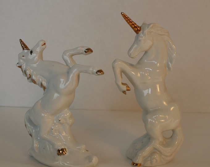 Vintage Unicorn Figurines, Set of 2