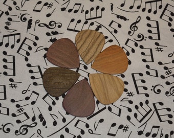 6 Pack Exotic Wood Guitar Pick (Pack A)
