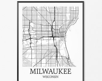 Milwaukee Map Etsy Milwaukee Map Etsy