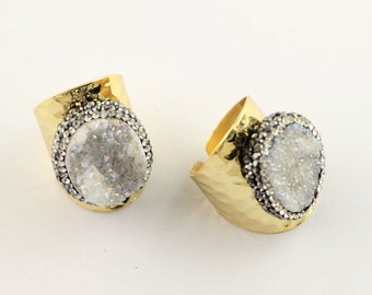 Karli Buxton Druzy Adjustable Taupe ring main image 0