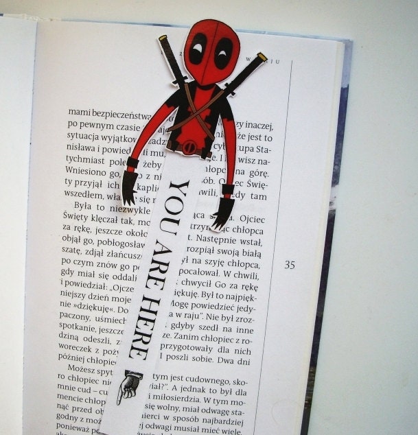 deadpool bookmark printable instant download mask ornament