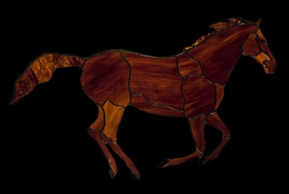 Stained Glass Window Panel, Stained Glass Horse, Horse Decor, Horse Art, Horse Decorations, Horse Design