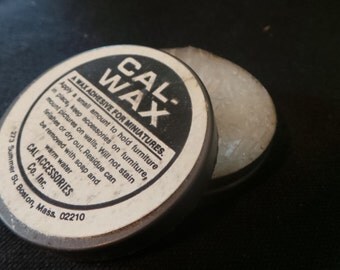 Vintage Cal-Wax Dollhouse Miniature Museum Wax Temporary Adhesive Metal Tin