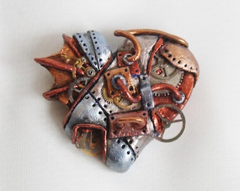 Handmade steampunk heart pendant