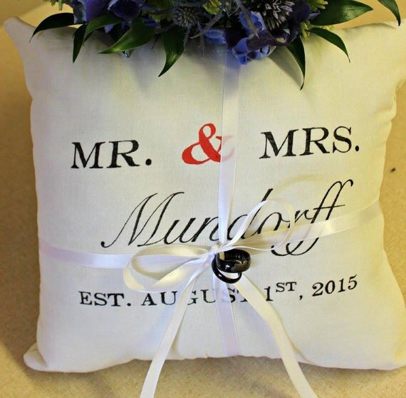 Personalized Wedding Pillow by TalkPillowToMe on Etsy