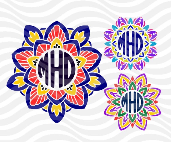 Download Flower Mandala monogram svg Circle monogram Frame svg