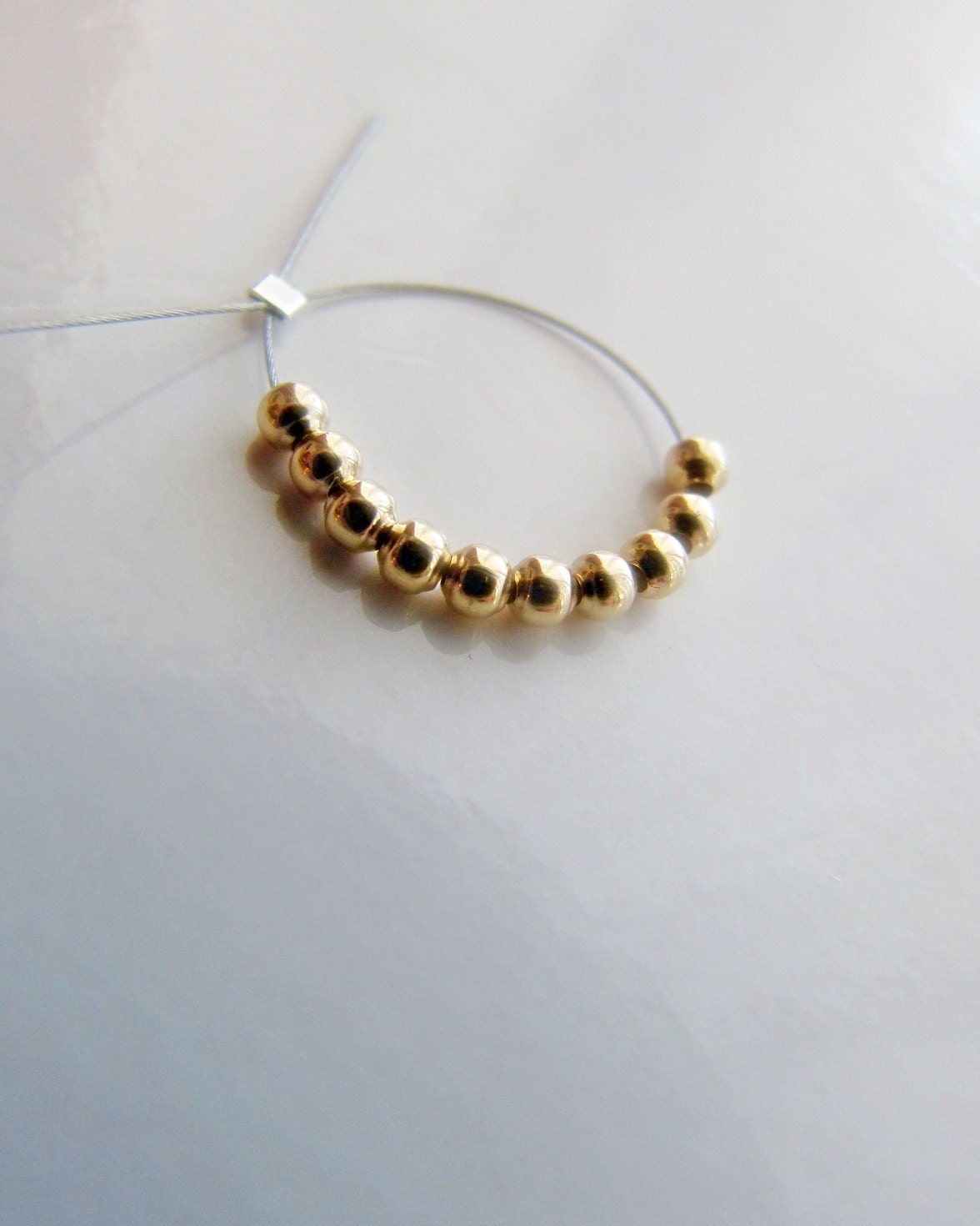 14k gold beads 2mm round SOLID 14 carat gold spacer bead, shiny ball