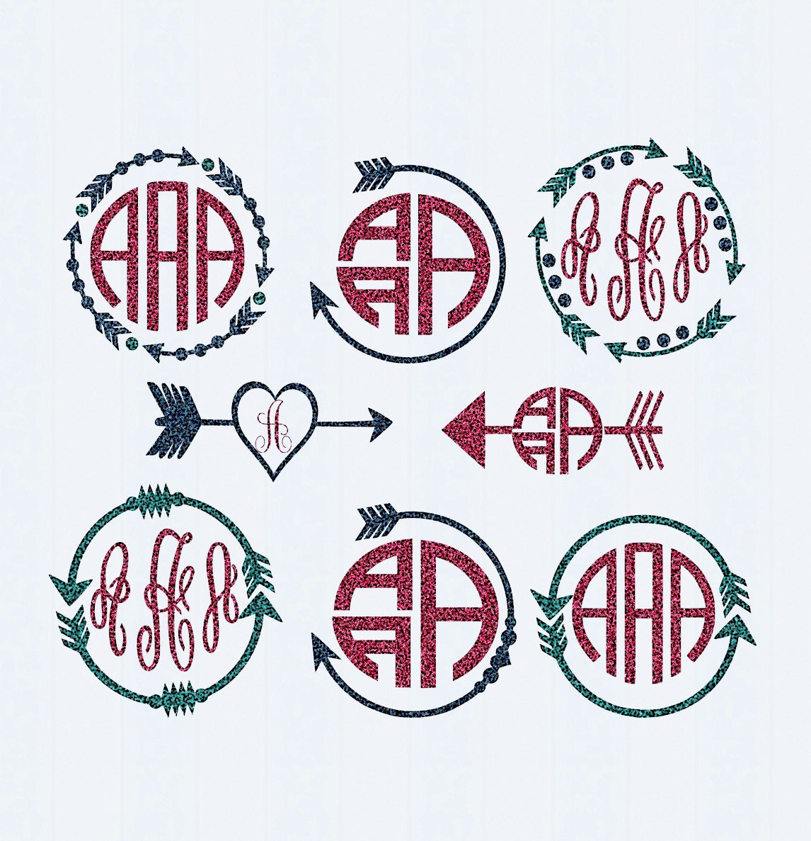 Download Arrow Monogram Frames Svg cutting file SVG EPS by JenCraftDesigns