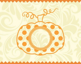 Pumpkin SVG Polka Dot for Monogram, Pumpkin Monogram svg, Pumpkin Stem SVG, Fall Monogram SVG, Pumpkin Svg, Pumpkin Stem, Cricut, Silhouette
