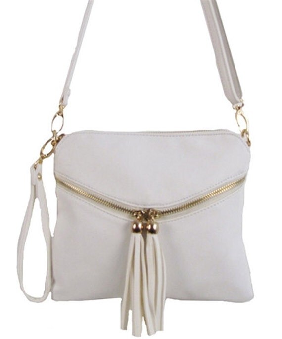 white bag with gold