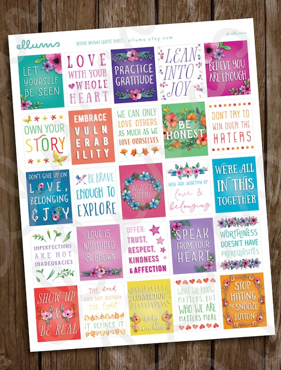 inspirational quote planner stickers printable instant