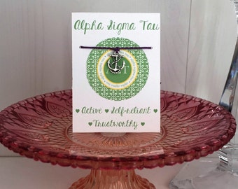 Alpha Sigma Tau Anchor Wish Bracelet