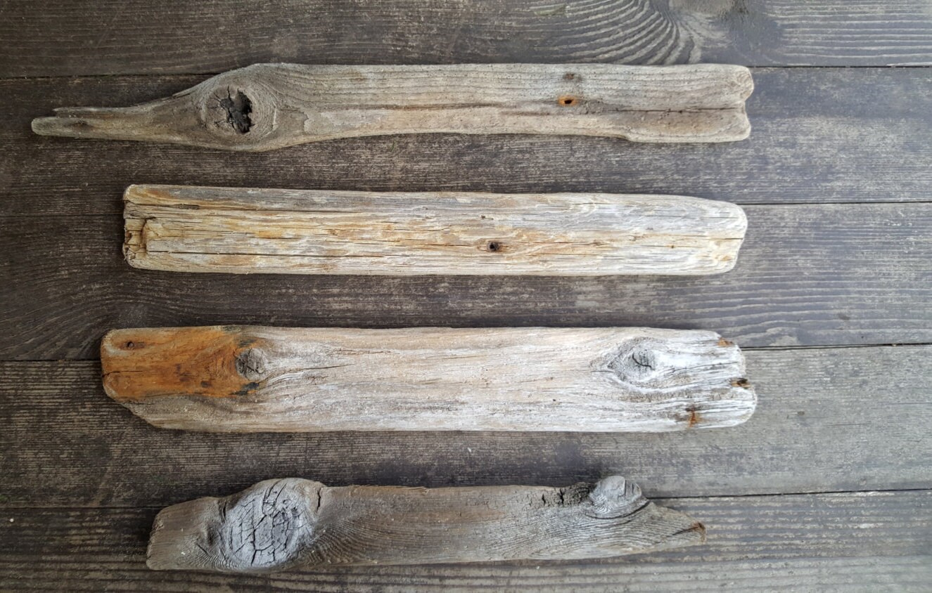 4 Large Driftwood Pieces Old Sea Driftwood 114 by SeasideDescent